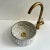 Moroccan Gray Ceramic Pottery Round Vessel Washbasin Sink for Bathroom With Brass Drain & Gifts For Sale - Image 3 of 9