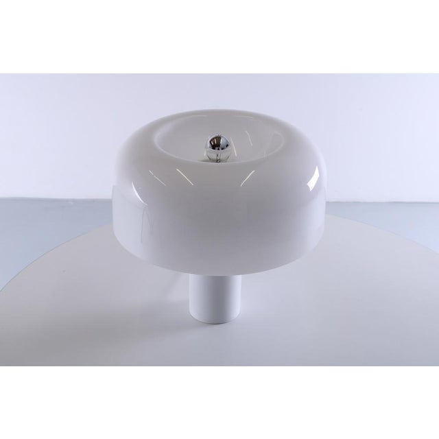 Large White Mushroom Table Lamp by Guzzini, 1970s For Sale - Image 16 of 17