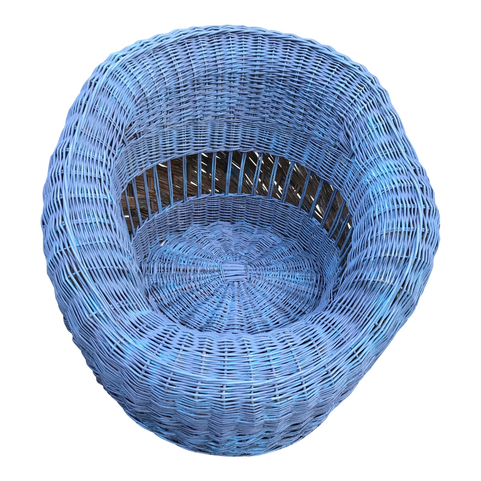 MidCentury Modern Wicker Tub Chair Chairish