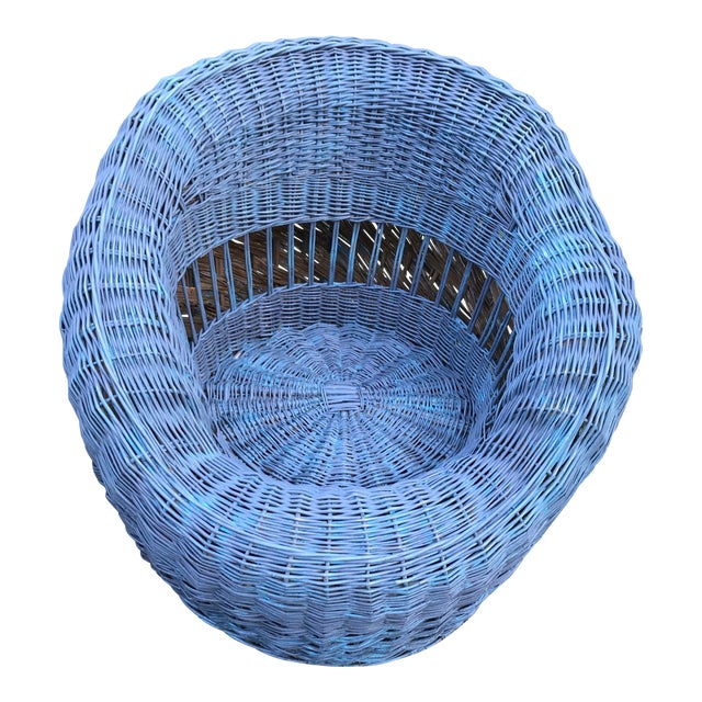 MidCentury Modern Wicker Tub Chair Chairish