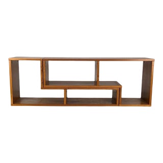 Mid Century Modern Danish L Shaped Two Piece Teak Puzzle Shelving Unit For Sale