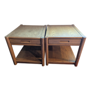 1980s Thomasville Light Oak - 2 End Tables - Living Room