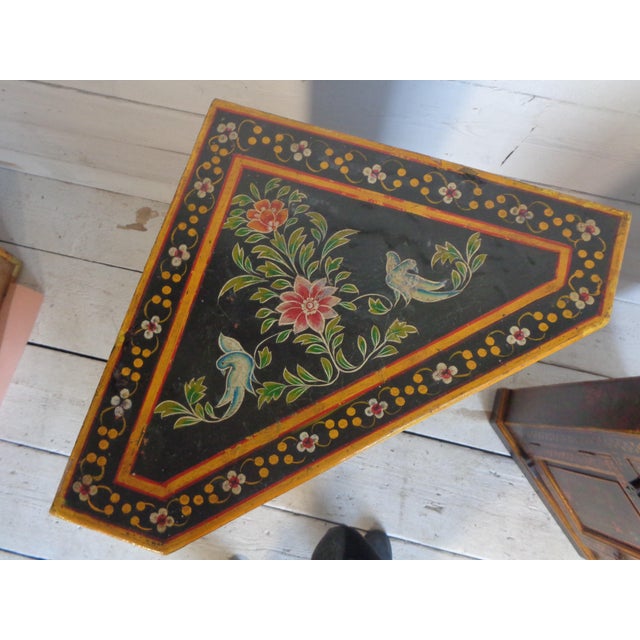 Indian Hand-Painted Teak Corner Cupboards, Early 1900s, Set of 2 For Sale - Image 12 of 18