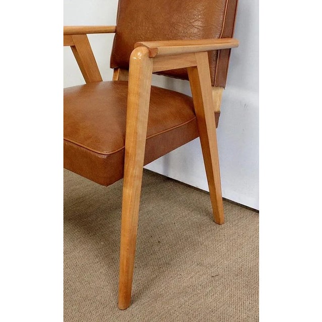Set of Bridge Armchairs in Natural Beech, 1950s For Sale - Image 17 of 18