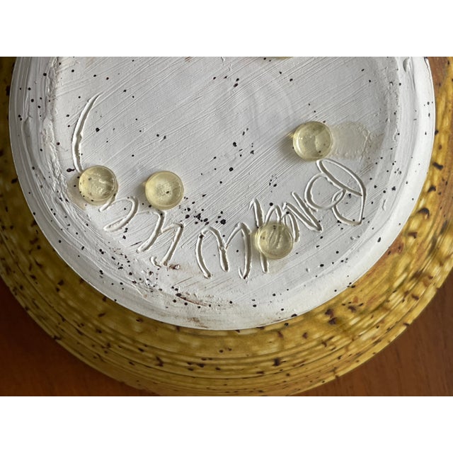 Vintage Signed Studio Pottery Bowl Speckled Drip Glaze Stoneware Centerpiece, 9 1/4” For Sale - Image 9 of 9