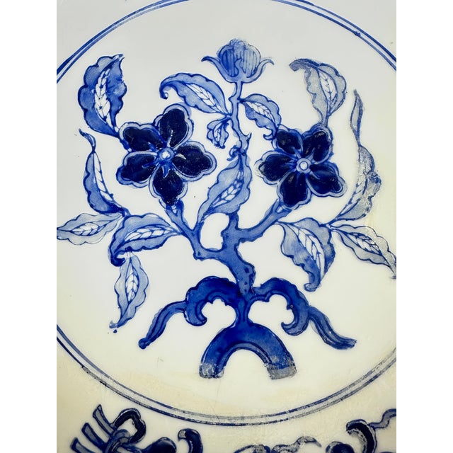 1980s Vintage Blue & White Bowl For Sale - Image 5 of 7