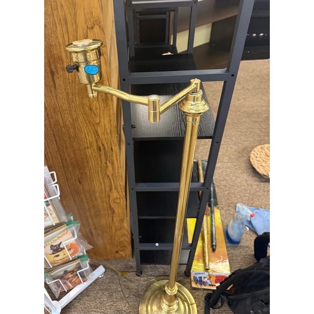 Mid-Century Modern 1950s Mid Century Modern Brass Swing and Extension Arm Floor Lamp For Sale - Image 3 of 5