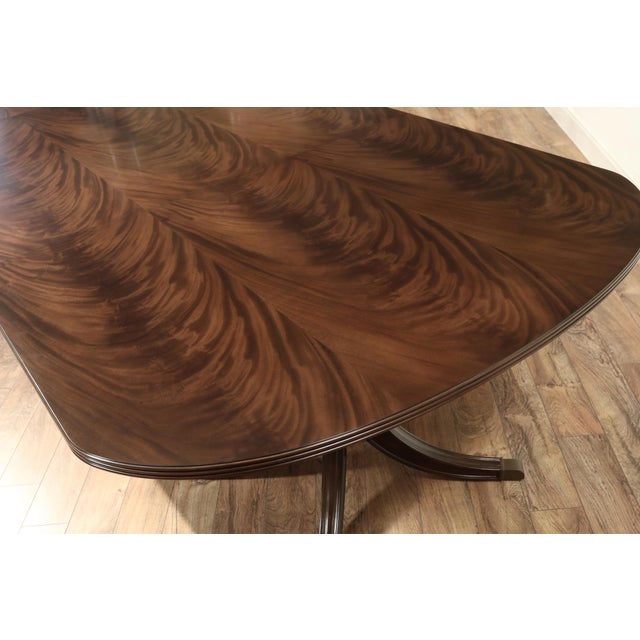 Traditional 12 Foot Double Pedestal Mahogany Dining Table for Seating 14 People Made by AntiquePurveyor For Sale - Image 14 of 16