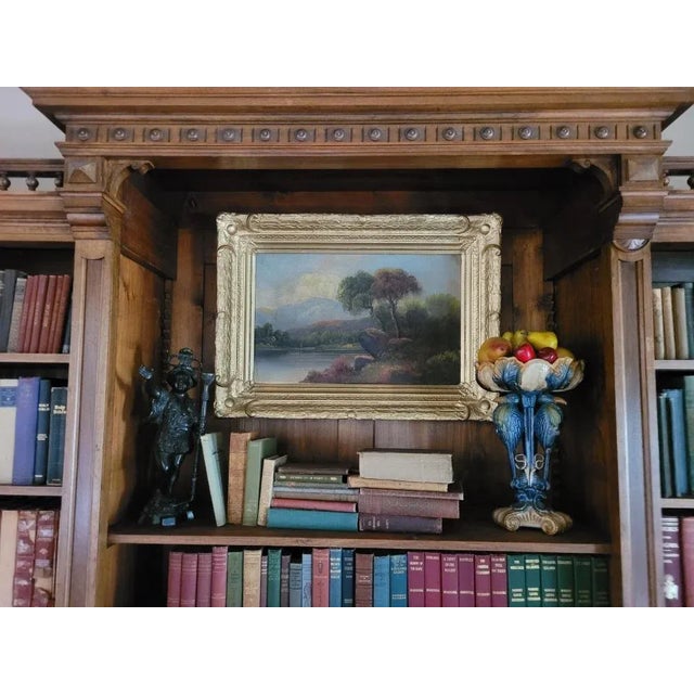 60% Off! Large Antique European Breakfront Bookcase Cabinet For Sale - Image 9 of 11