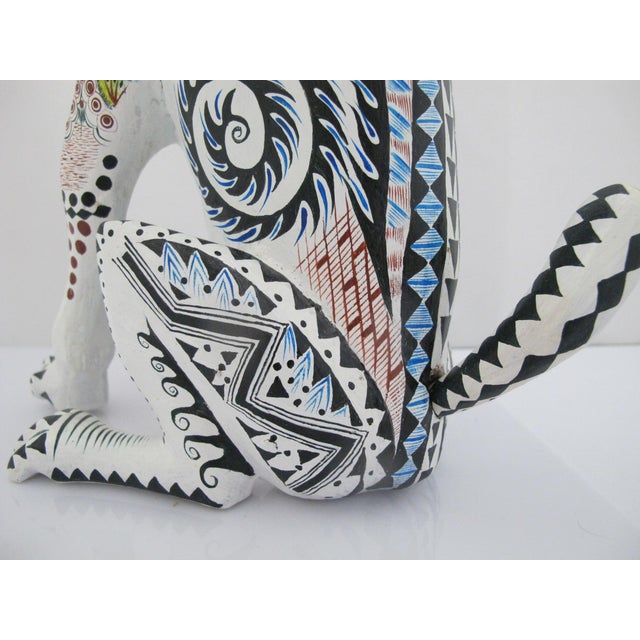 Alebrije Carved Wood Zapotec Bull Dog With Bone Oaxaca Mexico Folk Art Sculpture For Sale - Image 11 of 16
