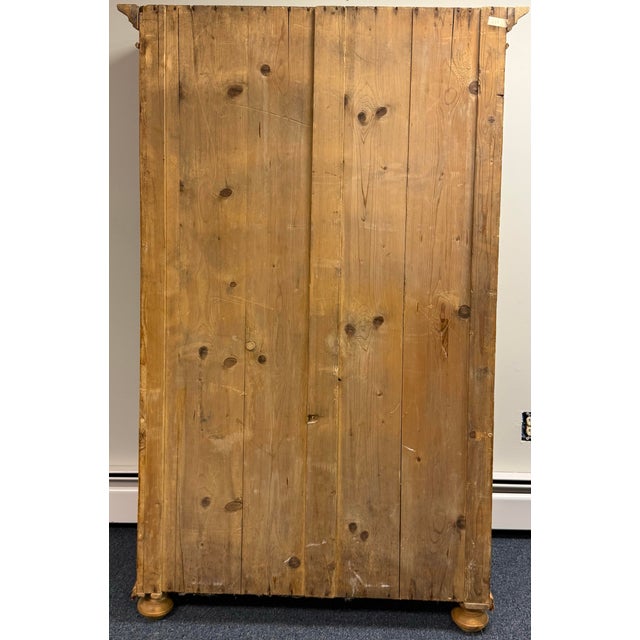 1970s Vintage Scrubbed Pine Farmhouse Style Armoire For Sale - Image 5 of 12