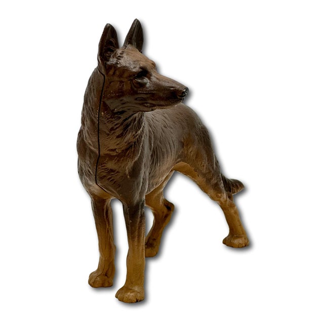 Excellent Vintage Hubley Manufacturing Co Usa Cast Iron German Shepherd Dog Doorstop - Circa 1930s For Sale In Boston - Image 6 of 18