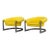Pair of 1970s Channel-Back Barrel Lounge Chairs, Chrome Cantilever Base For Sale