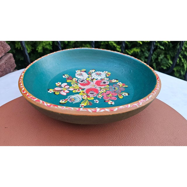 Vintage Painted Wooden Bowl, 1960s For Sale - Image 6 of 6