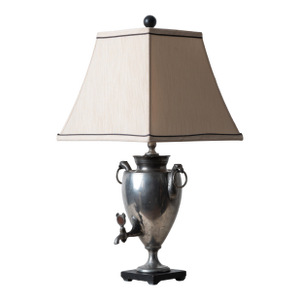 English Pewter Hot Water Urn Lamp, 19th Century
