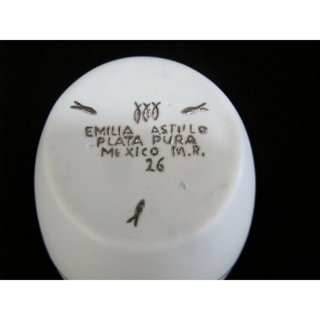 Emilia Castillo Mexico Sterling Silver Pottery Fish Ramen Bowl With Chopsticks For Sale - Image 12 of 12