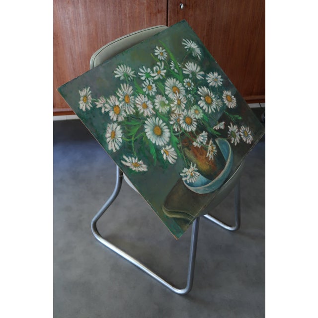 Vintage French Oil Painting of Daisies – Signed Floral Still Life For Sale - Image 9 of 10