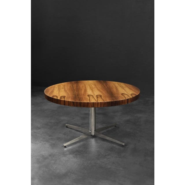 Mid-Century Modern Vintage German Round Rosewood Coffee Table from Ilse Möbel, 1970s For Sale - Image 3 of 14