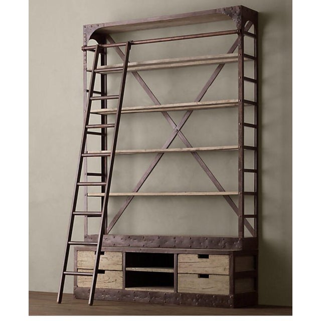 Restoration Hardware Bookcase & Ladder Chairish