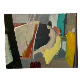 Mid-Century Figurative Nude Oil Painting For Sale