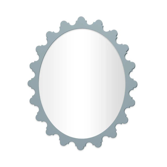 Contemporary Fleur Home Garden District Magazine Oval Mirror in Parma Gray, 22x27 For Sale - Image 3 of 3