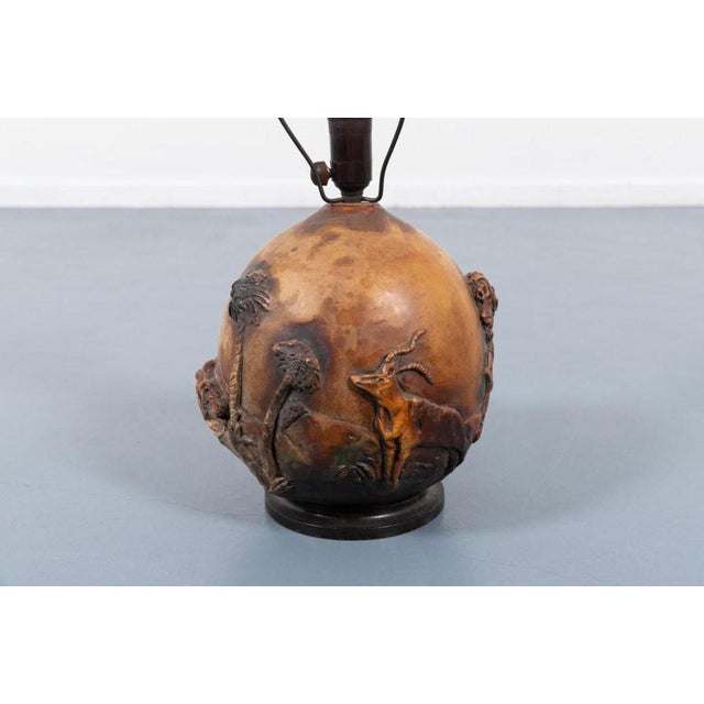 Vintage Danish Ceramic Relief Table Lamp, 1960s For Sale - Image 6 of 8