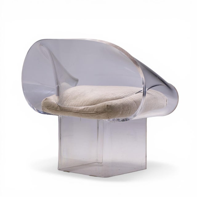 Textile Robert Van Horn Mid Century Lucite Ribbon Chair For Sale - Image 7 of 9