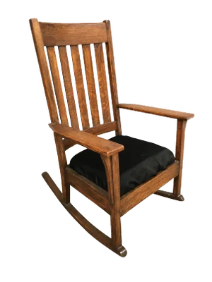 Mission Chestnut Slat Back Rocking Chair by National Chair Co