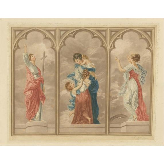 Mezzotint of Three Women in Gothic Pointed Arches, 1890s, Paper For Sale - Image 6 of 6