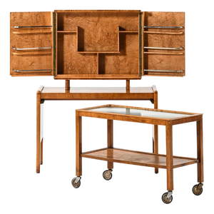 Bar Cabinet in Birch and Glass, 1930s