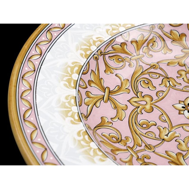 Pink Damask Plate by Deblona For Sale - Image 9 of 12