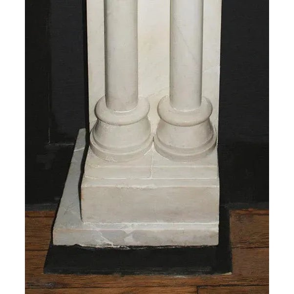 Late 19th Century White Marble Fireplace Mantel - Georgian Style - 19th Century For Sale - Image 5 of 11