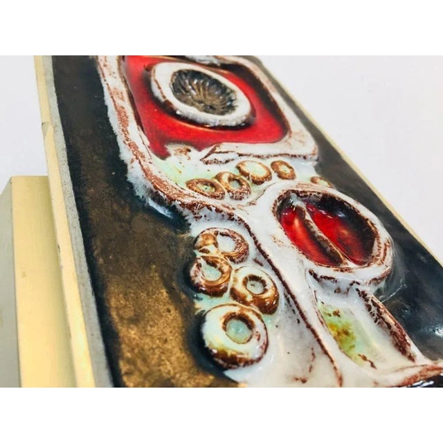 Vintage Belgian Tile Faced Entry Door Pull Handle by Artist Juliette Belarti - 1 For Sale In Palm Springs - Image 6 of 13