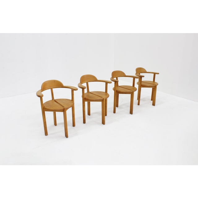 Mid-Century Modern Vintage Danish Pine Dining Chairs from Brahlstorf, 1970s, Set of 4 For Sale - Image 3 of 7