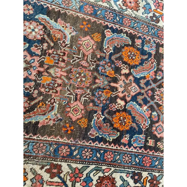 Antique Bijar Hand-Knotted Wool Runner For Sale - Image 13 of 18