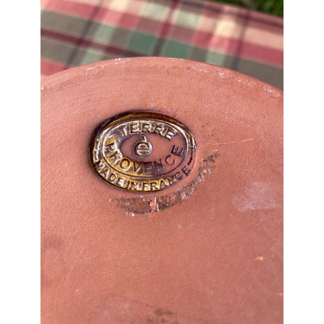 1990s French Handmade Engobe Pottery Mustard Yellow X-Large Mixing / Serving Bowl With Spout & Handles For Sale - Image 9 of 12