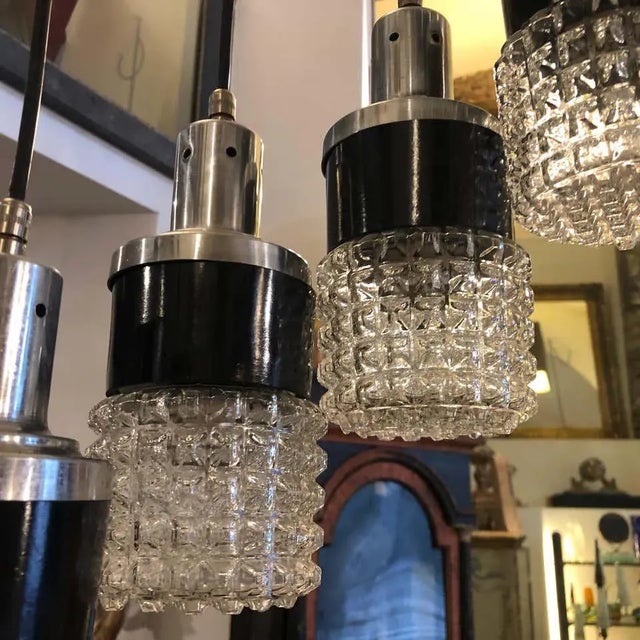 1970s Mid-Century Modern Ten Lights Cascading Chandelier, Circa 1970 For Sale - Image 5 of 13