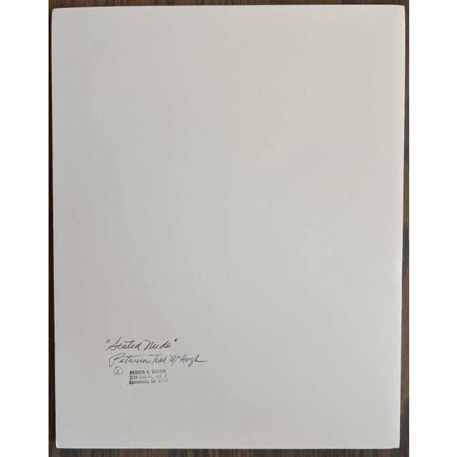 Vintage Seated Nude Woman Watercolor Painting For Sale - Image 4 of 6