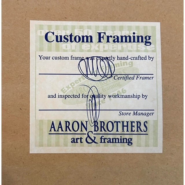 Yellow Framed Hand Signed Lithograph of San Giorgio, Venice For Sale - Image 8 of 8