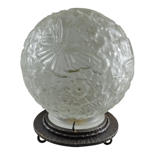 French Art Deco Table Lamp by Verreries Des Hanots 1920s France For Sale
