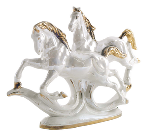 Porcelain and Ceramic Horse Group by Aldo Tura, 1950s