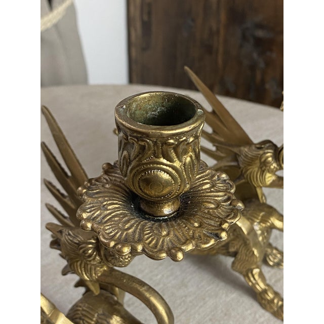 Vintage Bronze Chimera Candlesticks, 1920s, Set of 2 For Sale - Image 11 of 18