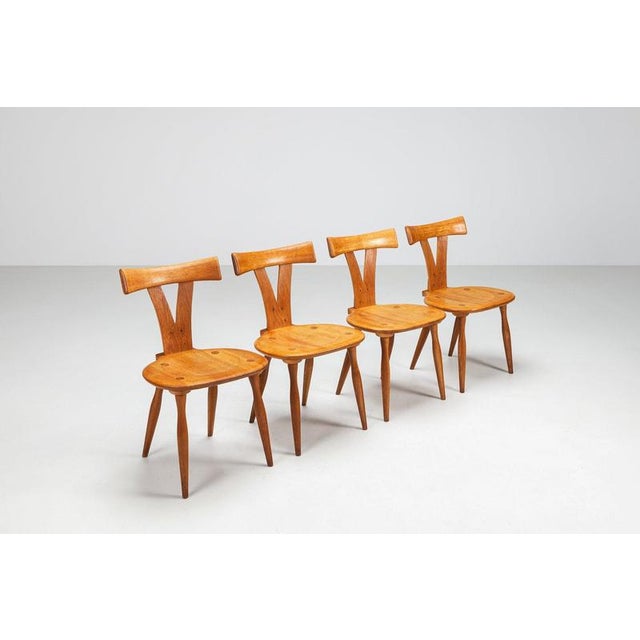 Vintage Scandinavian Dining Chairs in Oak, Sweden, 1960, Set of 4 For Sale - Image 4 of 14