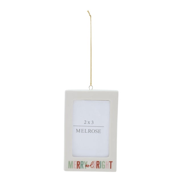 Celebrate cherished memories this holiday season with the Merry and Bright Photo Frame Ornament Set. Each ceramic ornament...