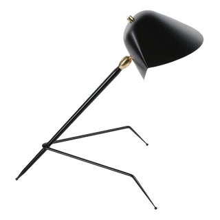 Mid-Century Modern Black Tripod Lamp by Serge Mouille For Sale