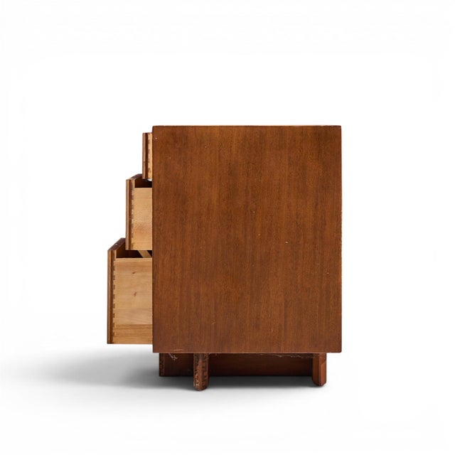 Mid 20th Century Frank Lloyd Wright for Henredon Taliesin Mid Century Mahogany Nightstands - Pair For Sale - Image 5 of 14