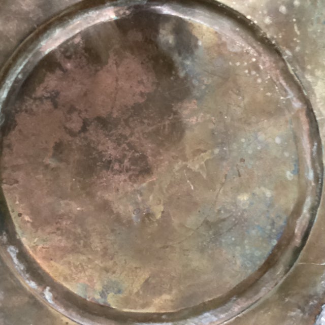 Vintage Handmade Moroccan Style Large Primitive Metalware Brass Cachepot/Bucket For Sale In Chicago - Image 6 of 12