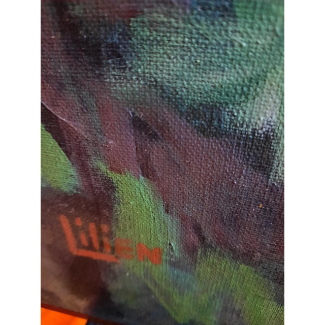 Vintage Anita Rose Lilien Expressionist Canyons / Mountain Peaks Oil Painting For Sale - Image 4 of 7