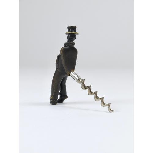 Leaning Tipsy Gentleman Brass Bottle Opener by Richard Rohac, Vienna, 1950s For Sale - Image 4 of 13