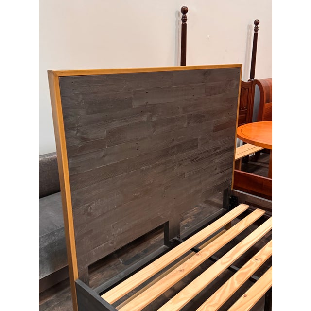 Wood Queen Size Zin Home Elle Brass Bed Frame For Sale - Image 7 of 12